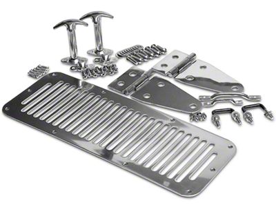 Complete Hood Kit; Stainless Steel (78-95 Jeep CJ5, CJ7 & Wrangler YJ)