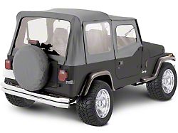 Complete Soft Top with Tinted Windows; Gray Denim (87-95 Jeep Wrangler YJ w/ Half Doors)