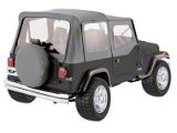 Complete Soft Top with Tinted Windows; Black Denim (76-95 Jeep CJ7 & Wrangler YJ w/ Half Doors)