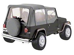 Complete Soft Top with Tinted Windows; Black Denim (76-95 Jeep CJ7 & Wrangler YJ w/ Half Doors)