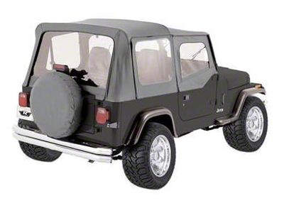 Complete Soft Top with Tinted Windows; Black Denim (76-95 Jeep CJ7 & Wrangler YJ w/ Half Doors)