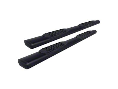 Raptor Series 5-Inch Oval Style Slide Track Running Boards; Black Textured (04-24 Titan King Cab)