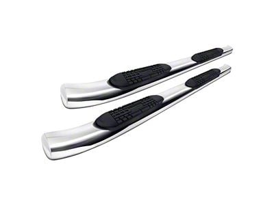 Raptor Series 5-Inch OE Style Curved Oval Side Step Bars; Polished Stainless Steel (17-19 Titan XD King Cab)