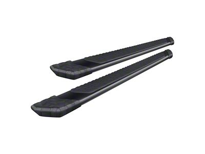 Raptor Series 5-Inch Tread Step Slide Track Running Boards; Black Textured (17-19 Titan XD King Cab)