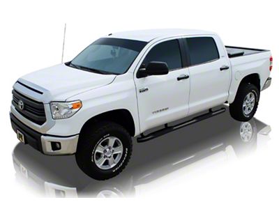 Raptor Series 4-Inch OE Style Curved Oval Side Step Bars; Black (07-21 Tundra Regular Cab)