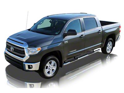Raptor Series 4-Inch OE Style Curved Oval Side Step Bars; Polished Stainless Steel (07-21 Tundra Regular Cab)