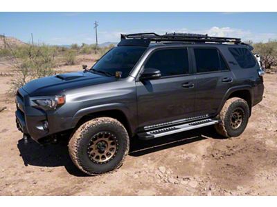 Raptor Series 6-Inch OEM Style Slide Track Running Boards; Brushed Aluminum (10-24 4Runner, Excluding Limited, Nightshade, TRD Sport, Venture)