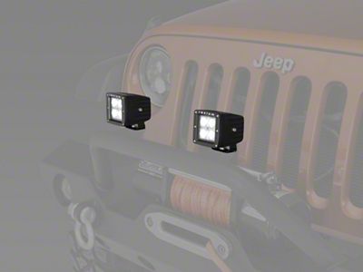 Raxiom 3-Inch Square 4-LED Off Road Light; Flood Beam (Universal; Some Adaptation May Be Required)