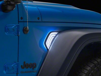 Raxiom Axial Series LED Fender Vent Sidemarker; Clear (20-25 Jeep Gladiator JT)