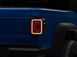 Raxiom Horizon Tail Lights; Black Housing; Smoked Lens (20-26 Jeep Gladiator JT w/ Factory Halogen Tail Lights)