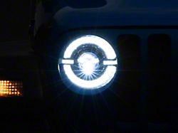 Raxiom V2 9-Inch LED Angel Eye Headlights; Black Housing; Clear Lens (20-26 Jeep Gladiator JT)