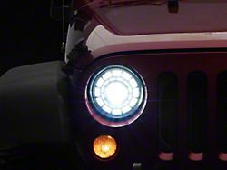 Raxiom Axial Series 7-Inch Starry Eye LED Headlights; Black Housing; Clear Lens (07-18 Jeep Wrangler JK)