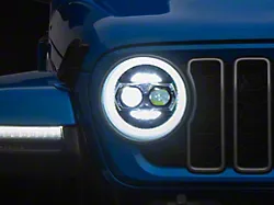 Raxiom 9-Inch Vader LED Headlights; Black Housing; Clear Lens (18-25 Jeep Wrangler JL)