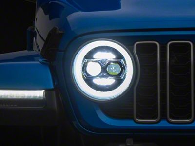 Raxiom 9-Inch Vader LED Headlights; Black Housing; Clear Lens (18-25 Jeep Wrangler JL)