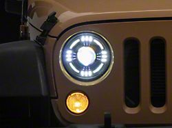 Raxiom Axial Series Quatro LED Headlights; Black Housing; Clear Lens (07-18 Jeep Wrangler JK)