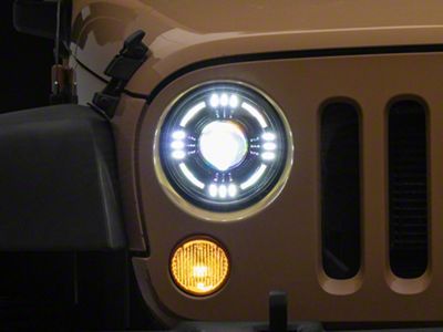 Raxiom Axial Series Quatro LED Headlights; Black Housing; Clear Lens (07-18 Jeep Wrangler JK)
