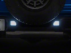 Raxiom Clear LED Rear Bumper Reflector Lights; White LED (18-26 Jeep Wrangler JL)