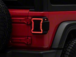 Raxiom LED Tail Lights; Red Housing; Smoked Lens (18-26 Jeep Wrangler JL w/ Factory Halogen Tail Lights & w/o Blind Spot Detection)