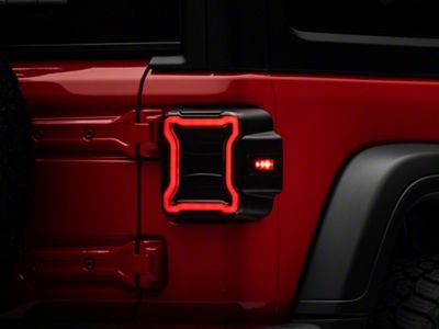 Raxiom LED Tail Lights; Black Housing; Smoked Lens (18-25 Jeep Wrangler JL w/ Factory Halogen Tail Lights & w/o Blind Spot Detection)