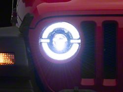 Raxiom V2 9-Inch LED Angel Eye Headlights; Black Housing; Clear Lens (18-26 Jeep Wrangler JL)