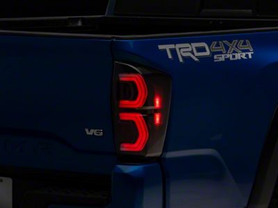 Raxiom Deuce LED Tail Lights; Black Housing; Smoked Lens (16-23 Tacoma)