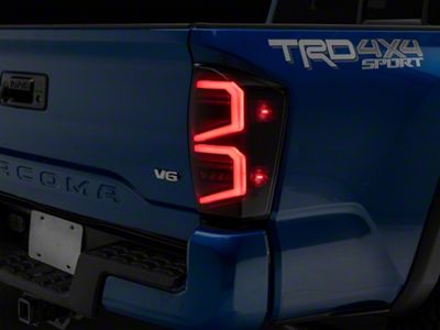 Raxiom ST LED Tail Lights; Black Housing; Smoked Lens (16-23 Tacoma)