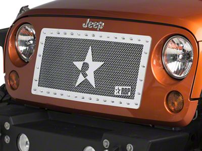 RBP RX-Series Studded Grille - Chrome (07-18 Jeep Wrangler JK)