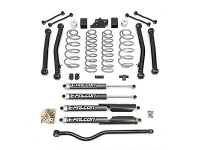 ReadyLIFT 3.50-Inch Front / 3-Inch Rear Terrain Flex 4-Arm Lift Kit with Falcon 2.1 Shocks (18-25 2.0L or 3.6L Jeep Wrangler JL Rubicon)