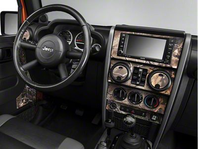 SEC10 Dash Overlay with Interior Door Kit; Real Tree Camo (07-10 Jeep Wrangler JK 4-Door)