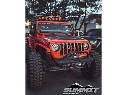 Rebel Off Road Summit Series Mid Height Front Bumper Hoop; Textured Black (07-26 Jeep Wrangler JK & JL)