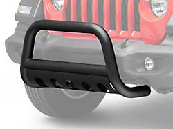 RedRock 3-Inch Bull Bar with Skid Plate; Textured Black (18-25 Jeep Wrangler JL)