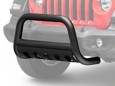 RedRock 3-Inch Bull Bar with Skid Plate; Textured Black (18-25 Jeep Wrangler JL)