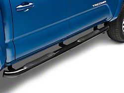 RedRock 3-Inch Side Step Bars; Black (05-23 Tacoma Double Cab)