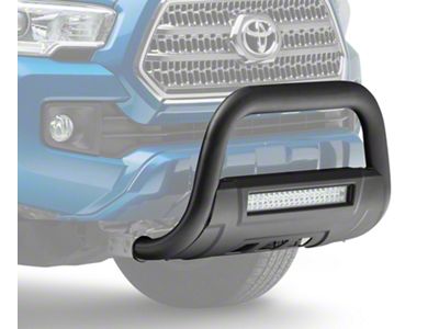 Barricade 3.50-Inch Bull Bar with Skid Plate and 20-Inch Dual Row LED Light Bar; Black (16-23 Tacoma)