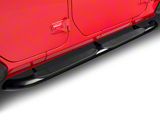 RedRock 4-Inch Oval Curved Side Step Bars; Semi-Gloss Black (18-26 Jeep Wrangler JL 4-Door)
