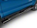 RedRock 6-Inch Oval Straight End Side Step Bars; Black (05-23 Tacoma Double Cab)