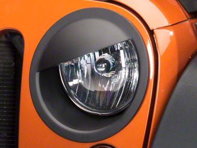 RedRock Angry Eyes Headlight Conversion; Matte Black (07-18 Jeep Wrangler JK)