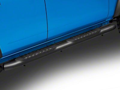 RedRock 5-Inch Oval Bent End Side Step Bars; Black (21-25 Bronco 4-Door)
