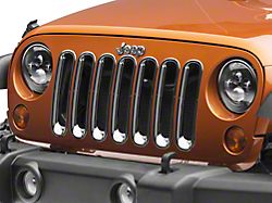 RedRock Grille Inserts; Chrome (07-18 Jeep Wrangler JK)