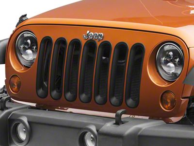 RedRock Grille Inserts; Matte Black (07-18 Jeep Wrangler JK)