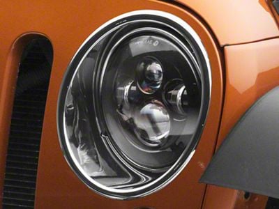 RedRock Headlight Bezels; Chrome (07-18 Jeep Wrangler JK)