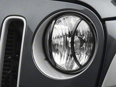 RedRock Euro Headlight Guards; Black (07-18 Jeep Wrangler JK)