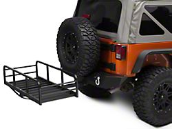 RedRock Hitch Mounted Cargo Rack; 12-Inch XL (07-24 Jeep Wrangler JK & JL)