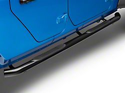 RedRock 3-Inch Round Side Step Bars; Semi-Gloss Black (20-25 Jeep Gladiator JT)