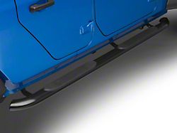 RedRock 4-Inch Oval Curved Side Step Bars; Semi-Gloss Black (20-26 Jeep Gladiator JT)