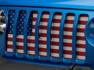 RedRock Grille Insert; Old Glory (20-25 Jeep Gladiator JT w/o TrailCam)