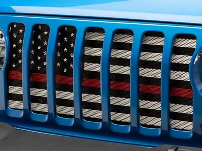 RedRock Grille Insert; Red Line (20-25 Jeep Gladiator JT w/o TrailCam)