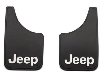 Easy Fit Mud Guards with Jeep Logo; 9-Inch x 15-Inch (20-25 Jeep Gladiator JT)