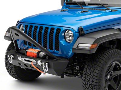 RedRock Stubby Winch Front Bumper with LED Lights and Stinger Bar (20-25 Jeep Gladiator JT)