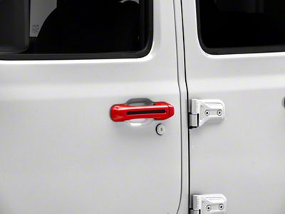 RedRock Door Handle Covers; Red (18-25 Jeep Wrangler JL 4-Door)
